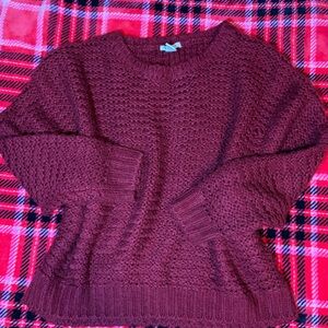 Forever 21 Women's Chunky Crewneck Sweater - Burgundy